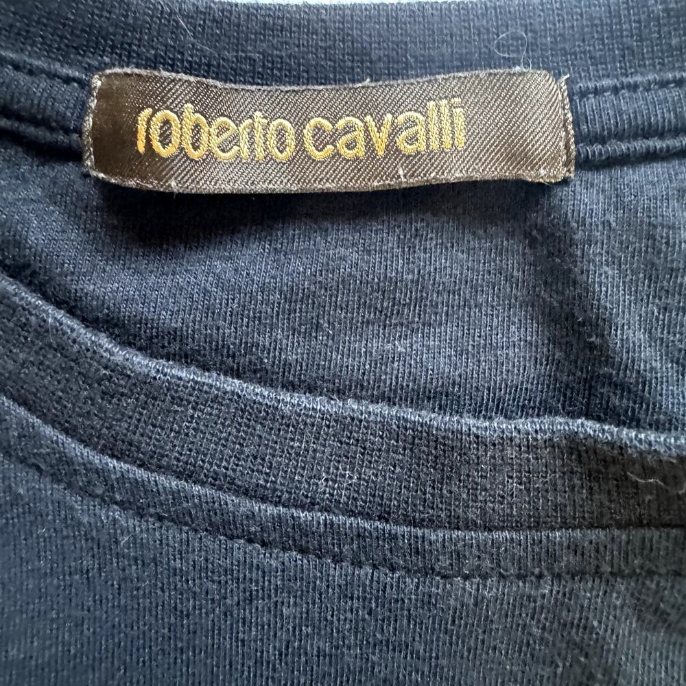 Men's Roberto Cavalli Black Snake Print Short Sleeve Crewneck Cotton T-Shirt S - Picture 4 of 7
